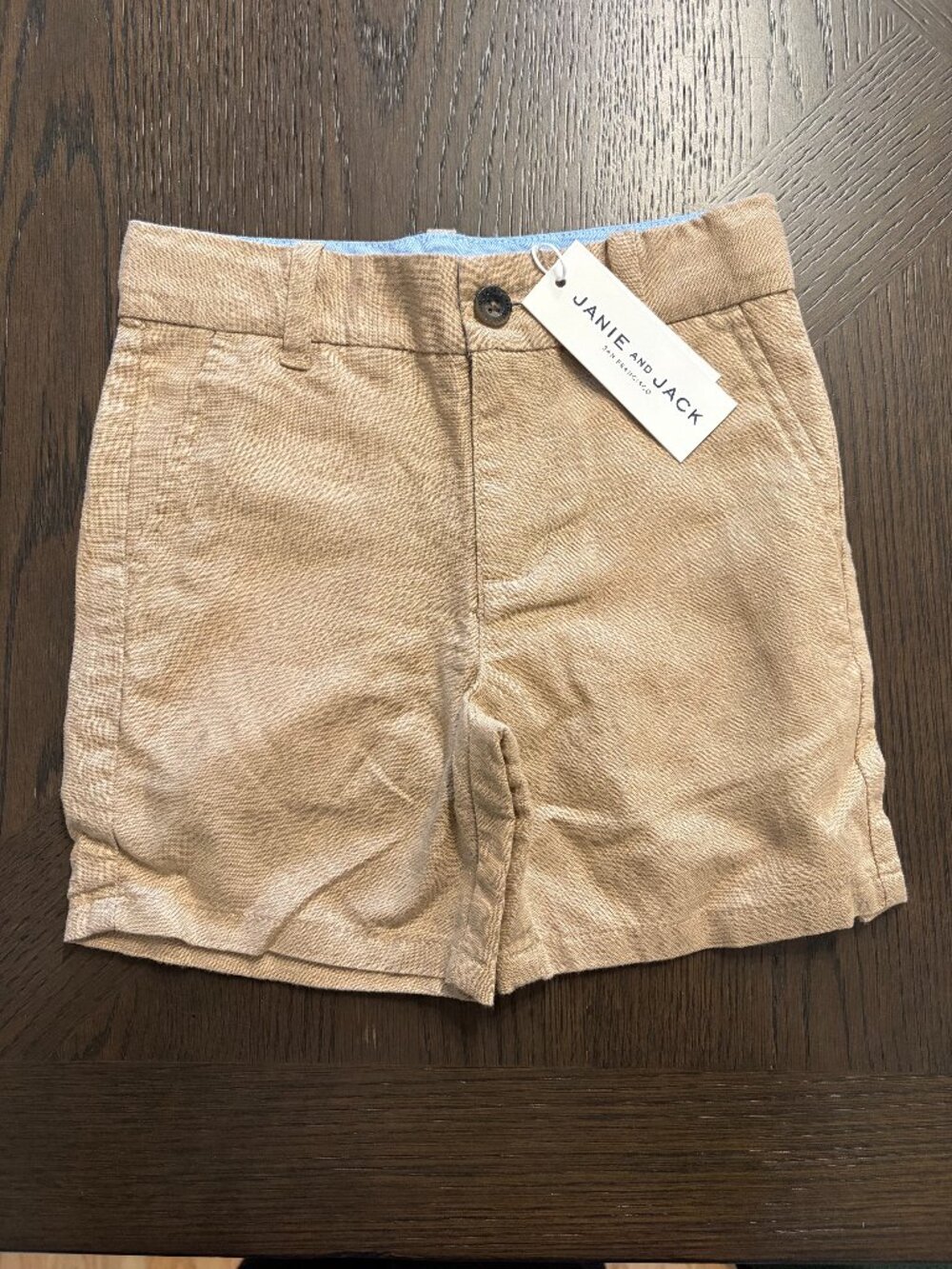 Boys Tan Shorts, Size 4, Janie and Jack NWT